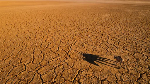 Chupacabra Crossing Cracked Dry Lakebed