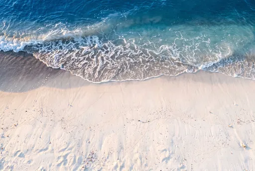 Overhead View of White Sand Beach