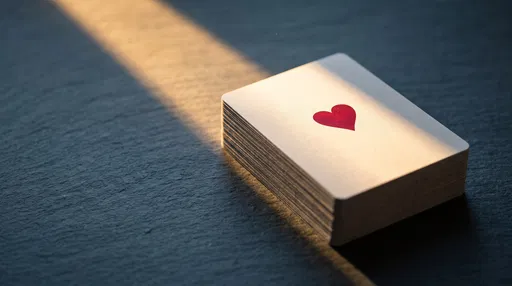 Playing Card Deck with Heart in Sunlight