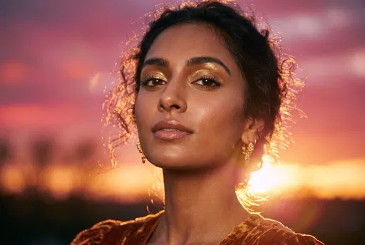 South Asian Woman in Sunset Light