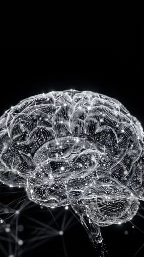 Glowing Monochrome Digital Brain Network