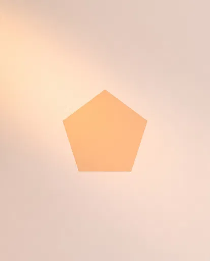 Minimalist Apricot Pentagon on Blush Background