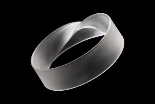 Frosted Glass Twisted Loop on Black