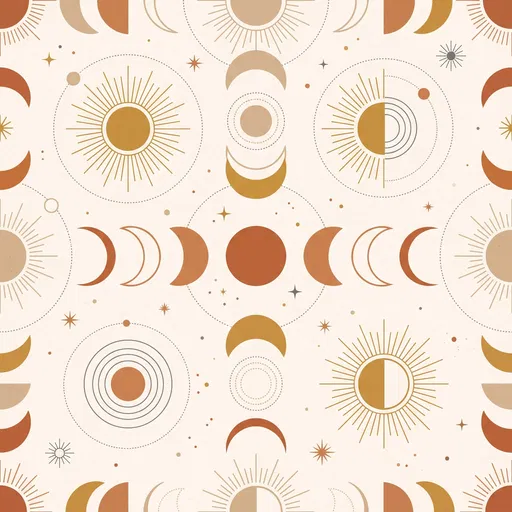 Boho Celestial Sun and Moon Pattern
