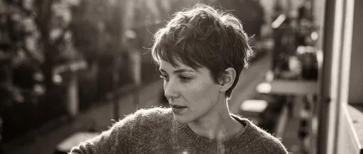 Monochrome Portrait of Woman With Pixie Cut