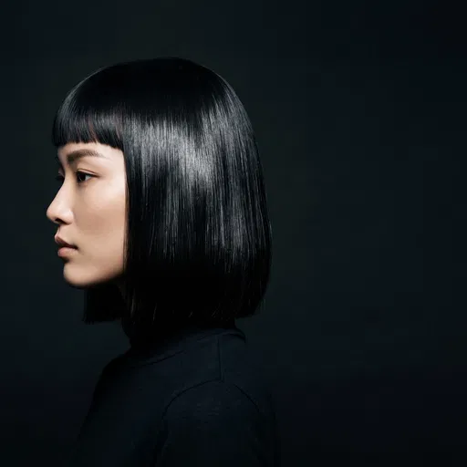 Woman With Sleek Black Bob Profile