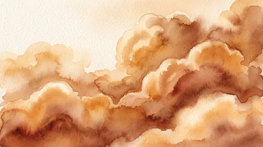 Warm Watercolor Sunset Clouds Background