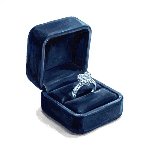 Gouache Heart Diamond Ring in Box