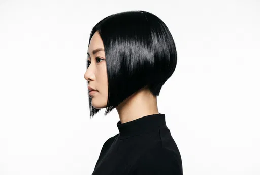Woman With Sleek Black Bob Profile