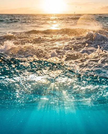 Golden Hour Ocean Split View