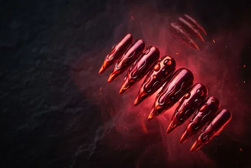 Metallic Red Flame Stiletto Press-On Nails