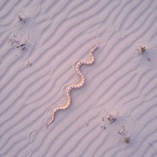 Lavender Albino Kingsnake on Desert Sand