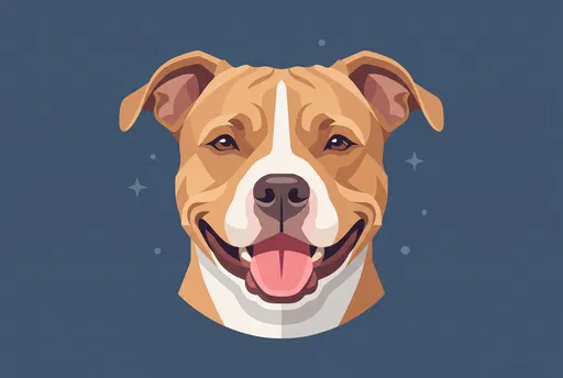 Friendly Pit Bull Terrier Vector Portrait