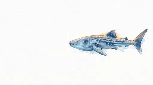 Watercolor and Pencil Whale Shark Illustration