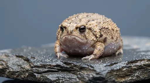 Grumpy Desert Rain Frog on Slate