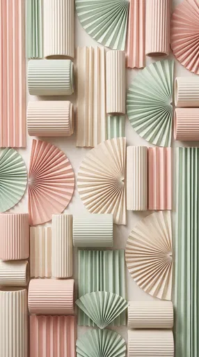 Pastel Pleated Paper and Ceramic Flat Lay