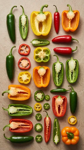 Flat Lay of Assorted Fresh Peppers