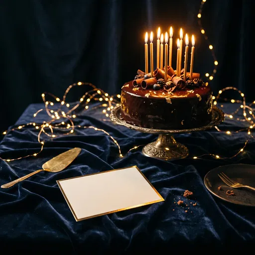 Chocolate Birthday Cake with Blank Card