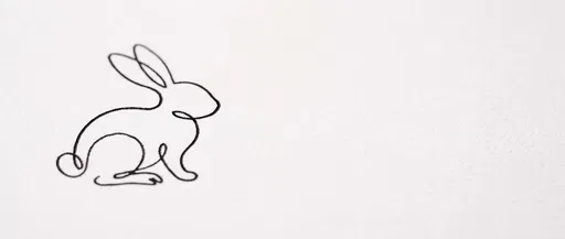Minimalist Continuous Line Bunny Drawing