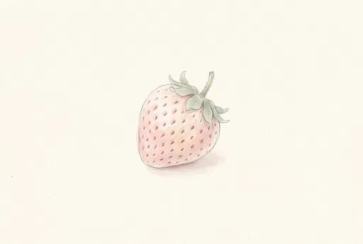 Delicate Pale Pink Pineberry Watercolor Illustration