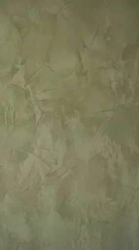 Muted Olive Green Venetian Plaster Wall