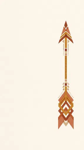 Geometric Terracotta Arrow Illustration on Cream