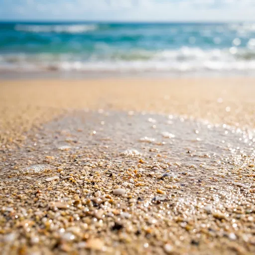 Macro Wet Beach Sand Background