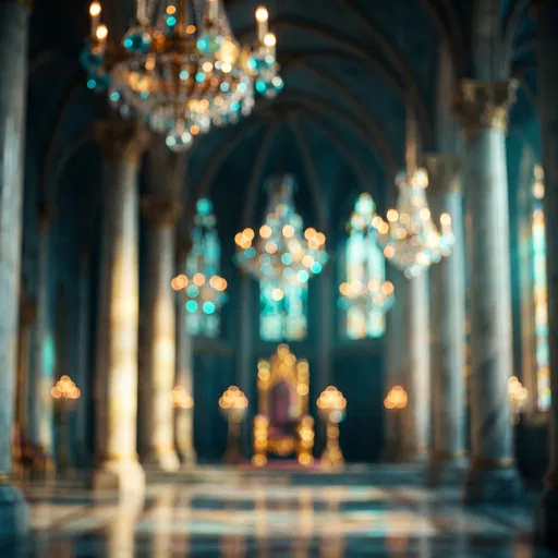 Blurred Royal Throne Room Bokeh Background