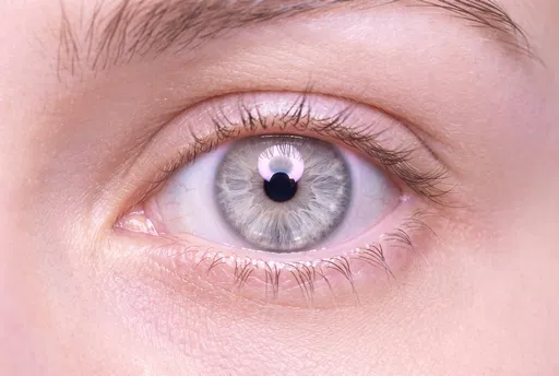Macro Close-Up of Pale Gray Eye