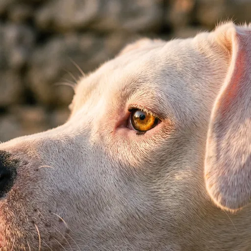 Close-Up of Dogo Argentino Eye