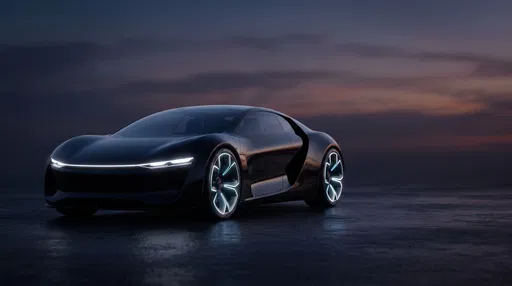 Futuristic Black Concept Electric Sports Car