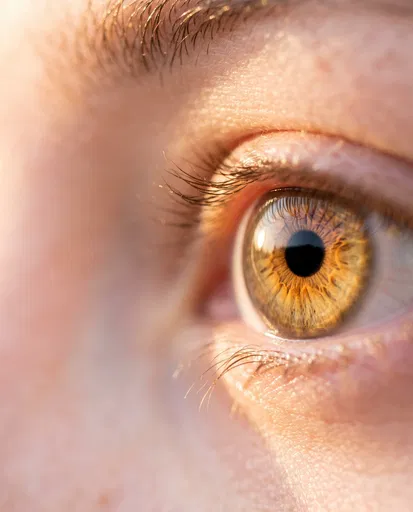 Macro Close-Up of Golden Brown Eye