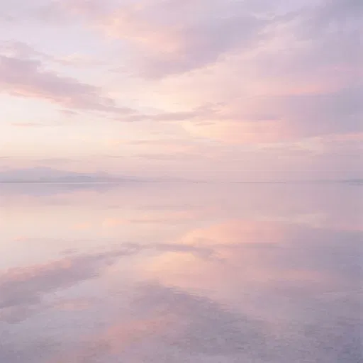 Pastel Sunset Reflected on Salt Flats