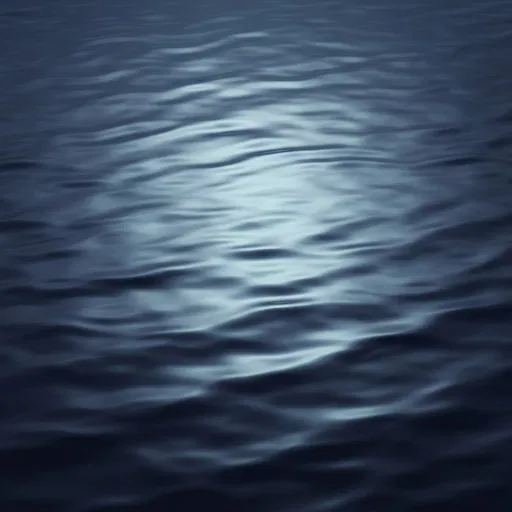 Soft Moonlight Reflection on Dark Rippled Water