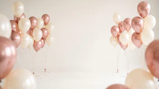 Ivory and Rose Gold Balloon Clusters