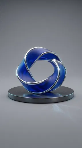 Blue Glass and Chrome Mobius Loop