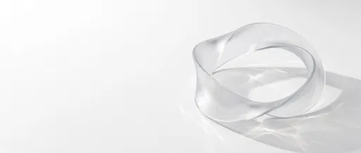 Frosted Glass Mobius Strip on White