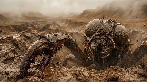 Giant Insect Monster Emerging From Mud