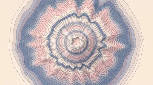 Pastel Topographic Volcano Contour Map Illustration