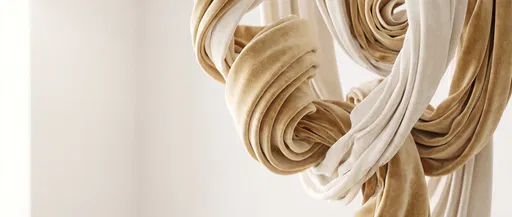 Abstract Gold and Ivory Velvet Folds