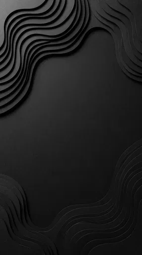 Layered Black Paper Waves Background