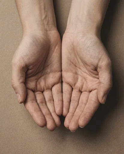 Overhead Close-Up of Cupped Hands