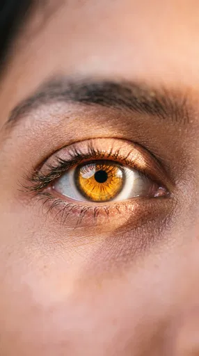Macro Close-Up of Golden Amber Eye