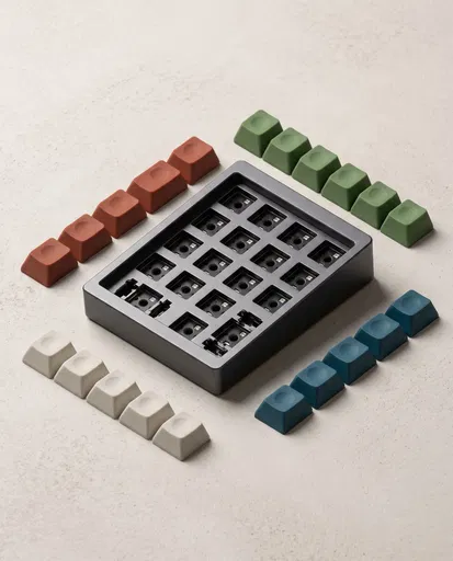 Aluminum Keypad With Colored Elastomer Keycaps