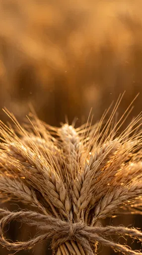 Golden Wheat Bundle With Rustic Twine