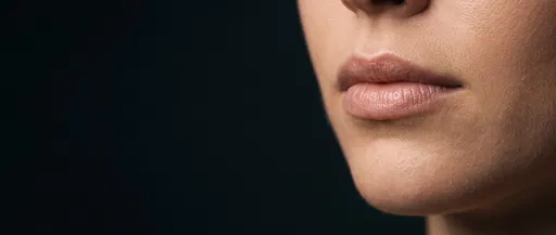 Macro Close-Up of Woman's Natural Lips