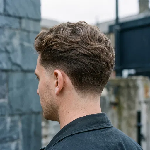 Man With Wavy Brown Taper Haircut