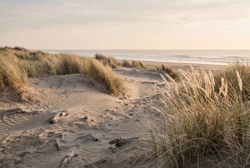 Golden Hour Coastal Sand Dunes