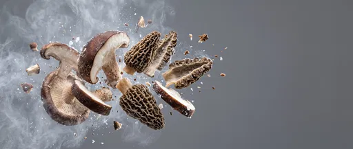 Floating Shiitake and Morel Mushrooms