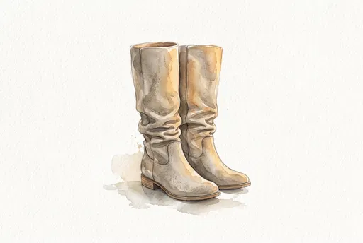 Watercolor Greige Slouchy Knee-High Boots